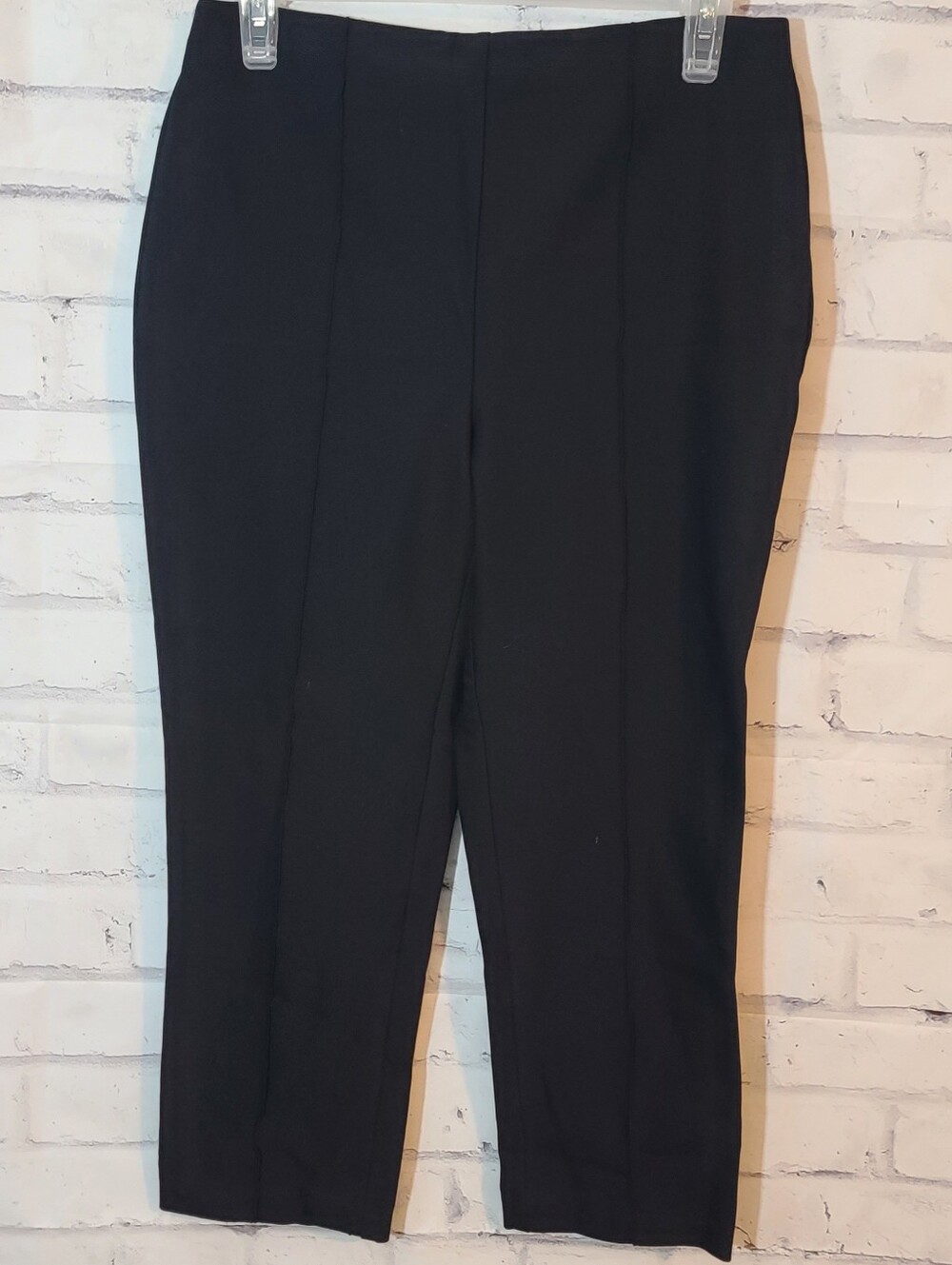 Rachel Zoe Cropped Seamed  Flat Front Black Solid Dress Pants, Size 6
